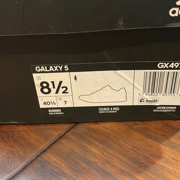 Black Adidas Galaxy 5 tennis shoes - Picture 3 of 3